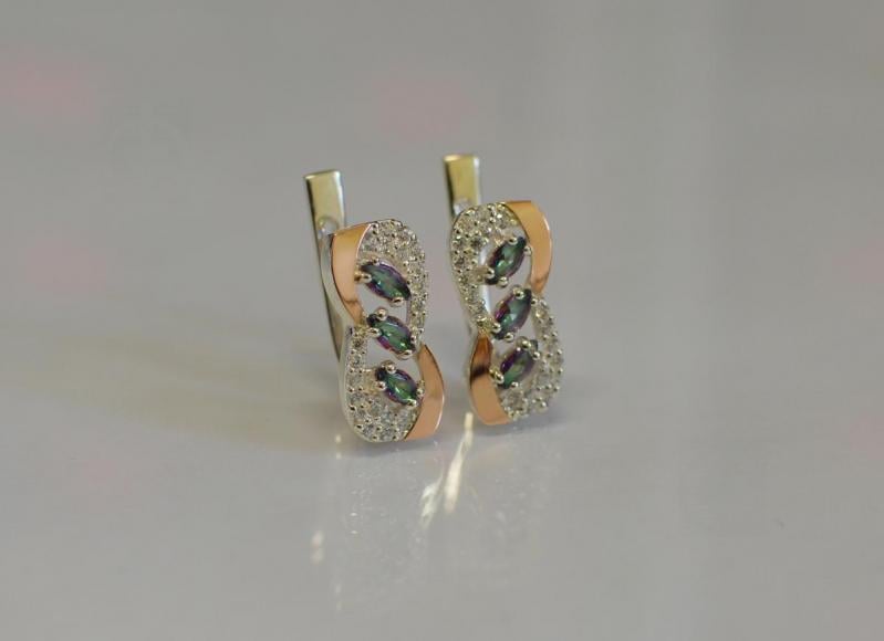 Срібна каблучка Sil з золотими пластинами 120s-6 Містик (Sil-804)