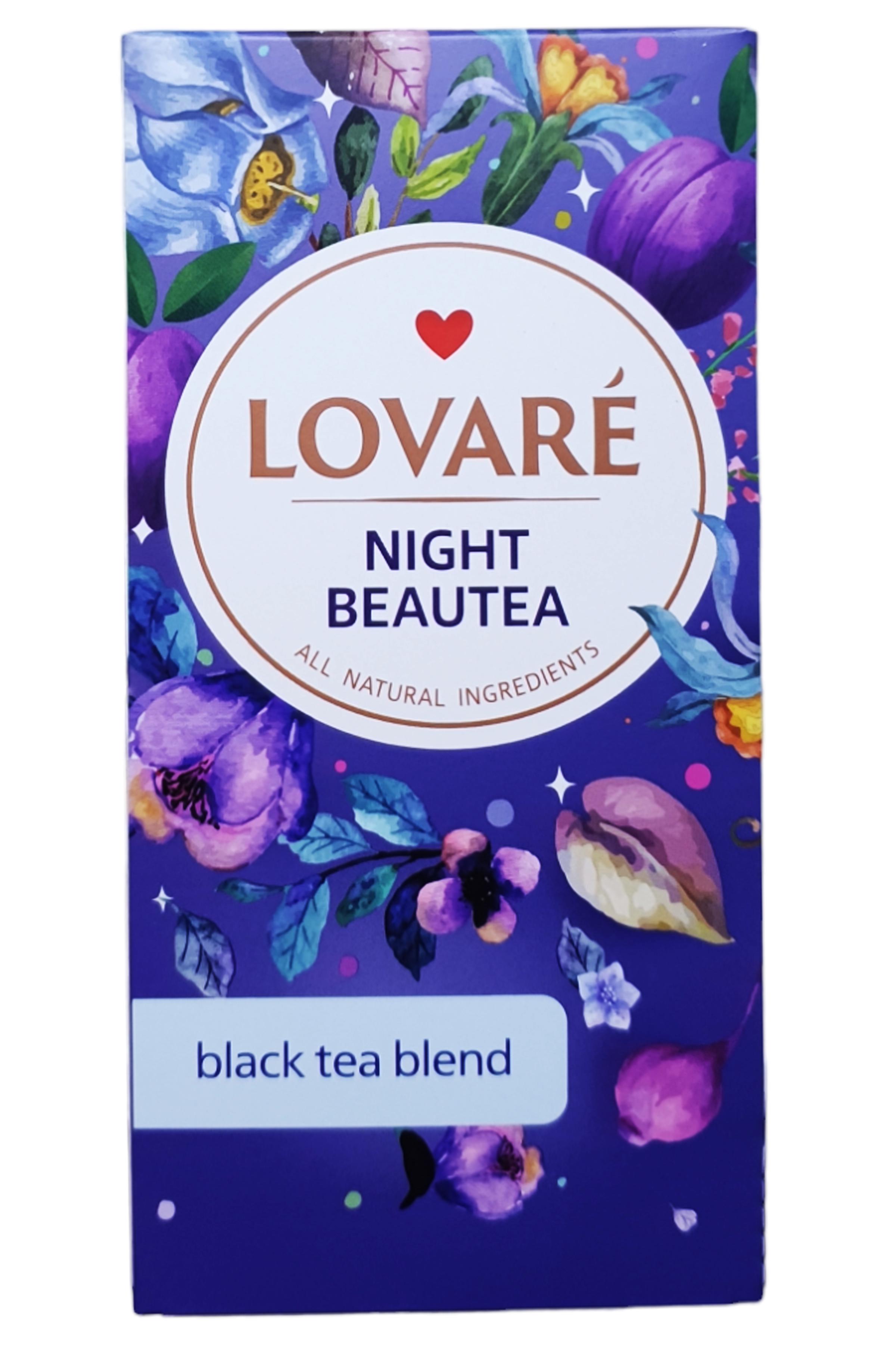 Чай черный Lovare Night Beautea в пакетиках с ароматом ягод 24 пакетика 2 г (59203) - фото 2 Чай черный Lovare Night Beautea в пакетиках с ароматом ягод 24 пакетика 2 г (59203) - фото 2