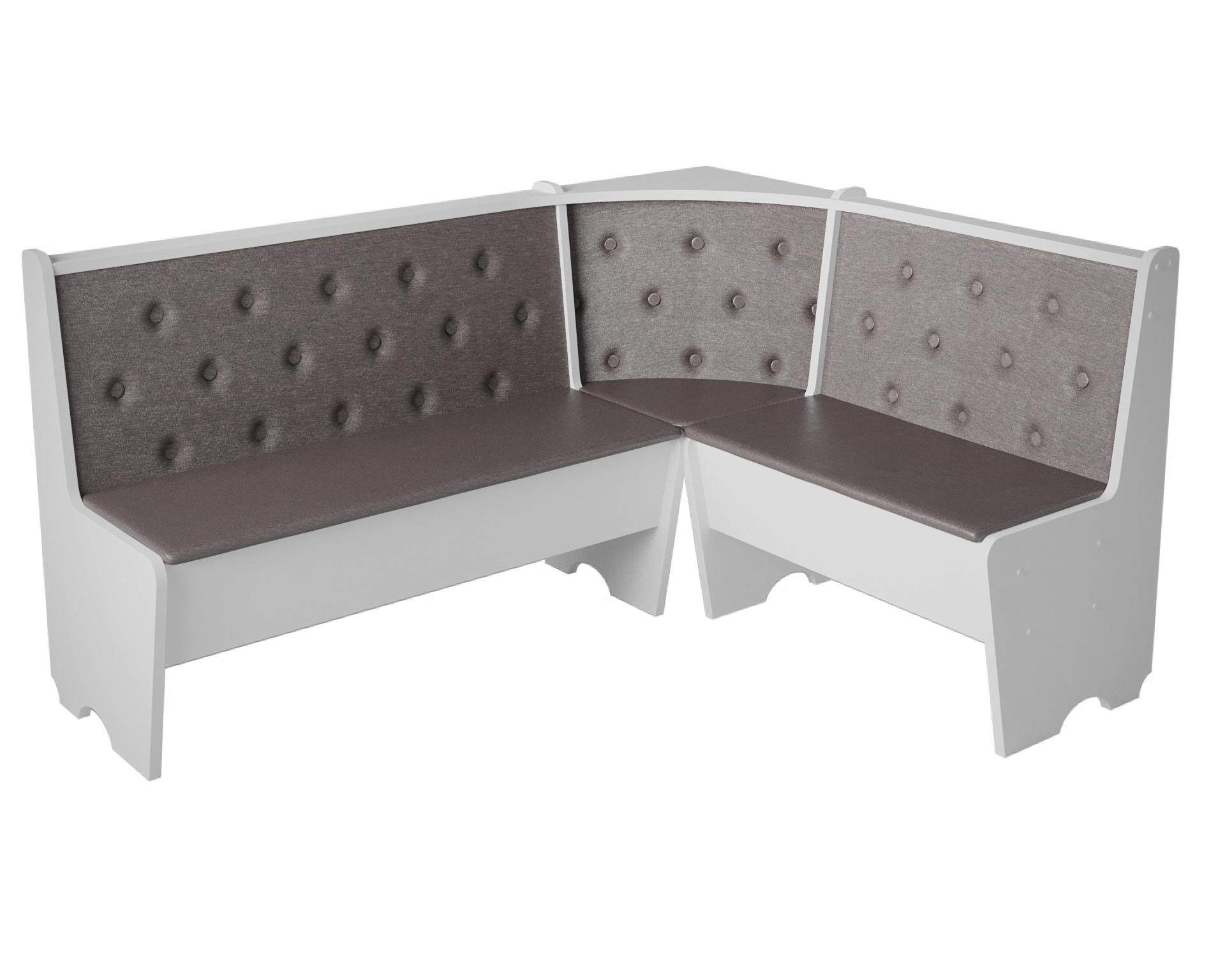 Кухонный уголок Mebel-Service ткань Бонус новая ДСП 153,5х113,5 см Белый (K-BN-B)