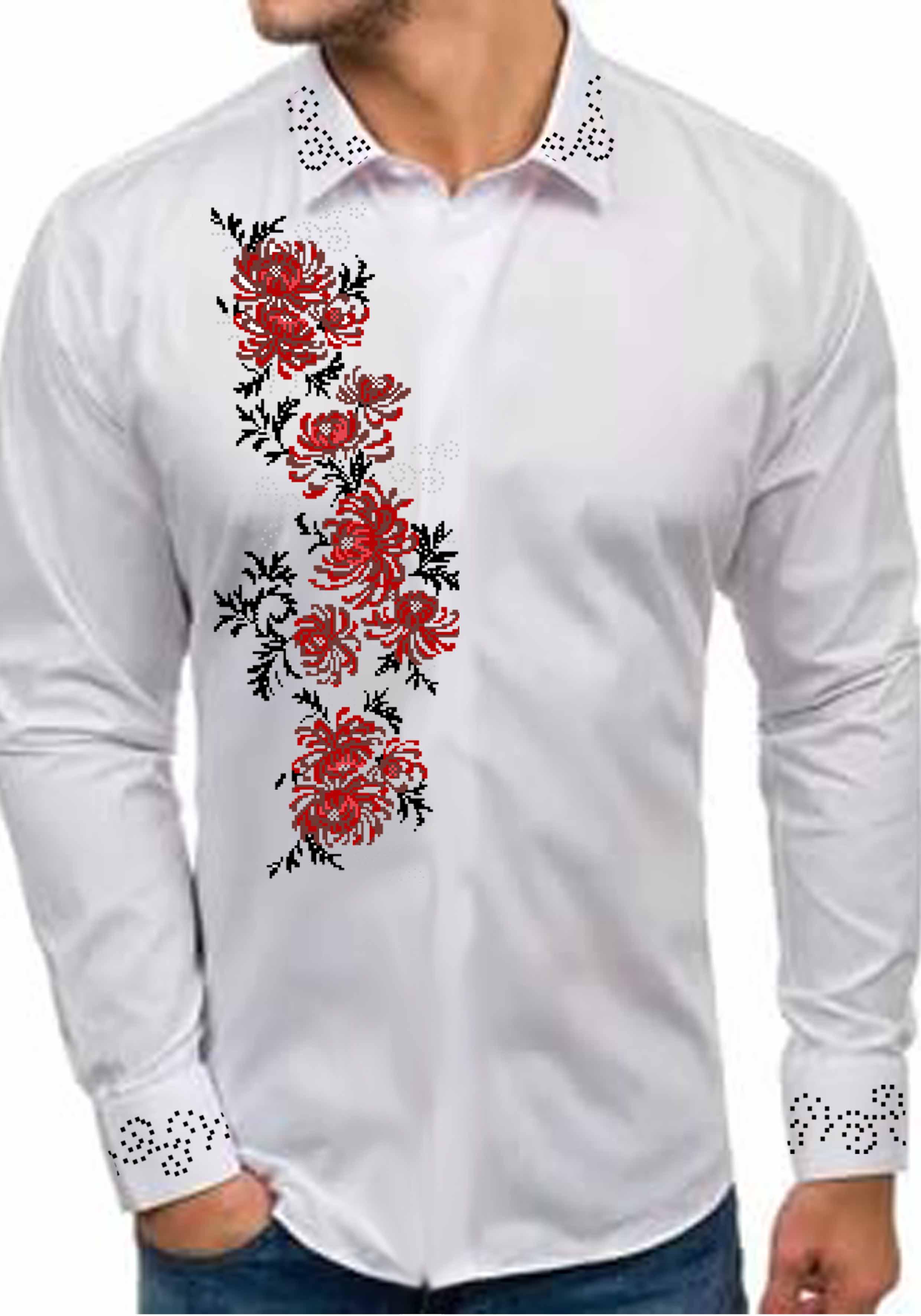 Заготовка для вишивки нитками або бісером сорочка габардин (СЧГ-376) Заготовка для вишивки нитками або бісером сорочка габардин (СЧГ-376)