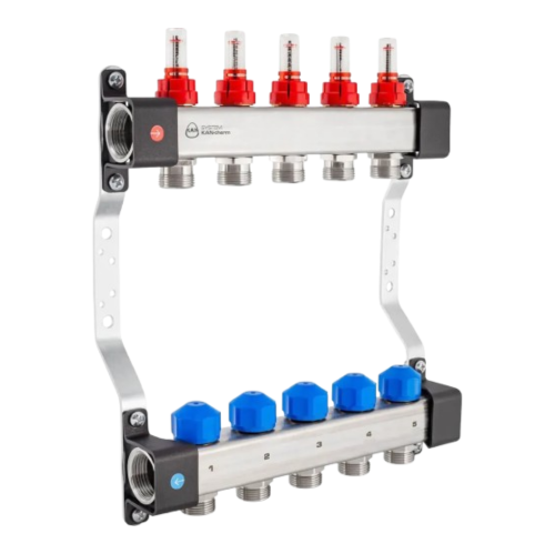 Коллектор для сервоприводов KAN InoxFlow с вентилями и расходомерами без спускника 3 конт.