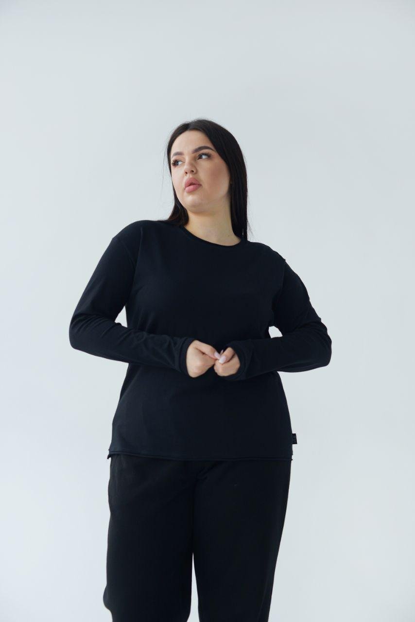 Лонгслив женский р. 44-46 Черный (14-7719 1) - фото 3