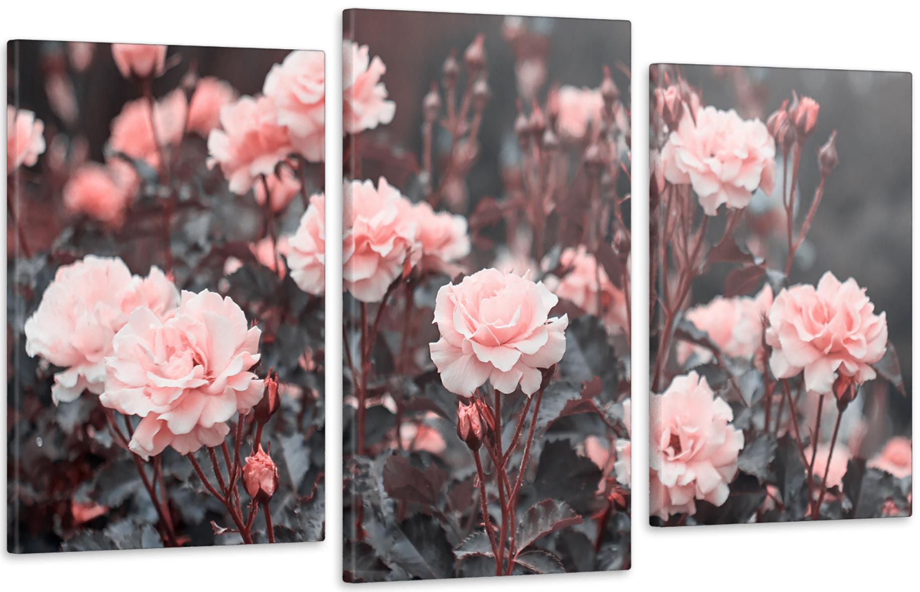 Картина модульная в гостиную/спальню Розы розовые 53х100 см (Art-611_3)