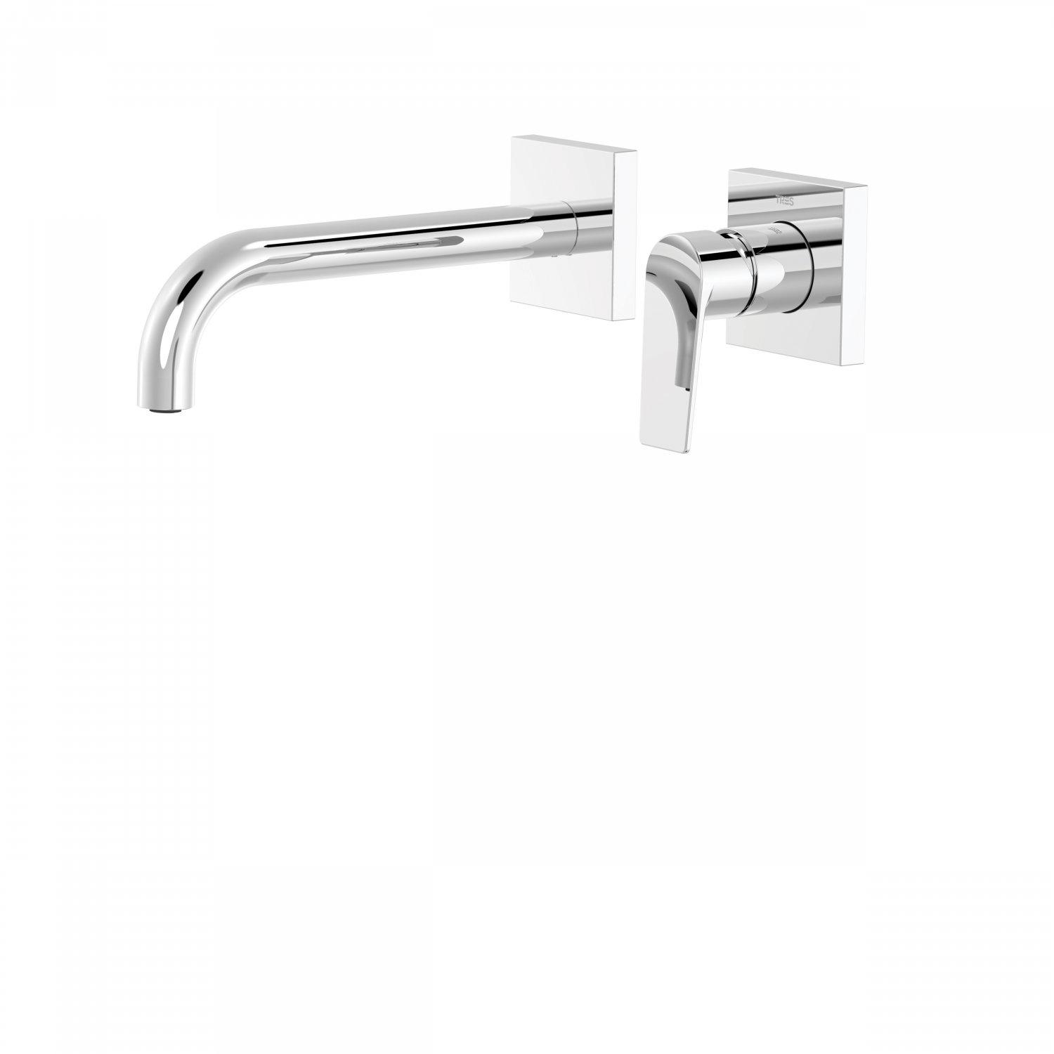 Смеситель для умывальника Tres Project 21120081 настенный однорычажный Хром (113276)
