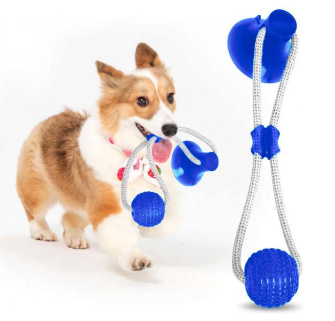 Игрушка для собак канат на присоске с мячом WM-60 - фото 5 Игрушка для собак канат на присоске с мячом WM-60 - фото 5