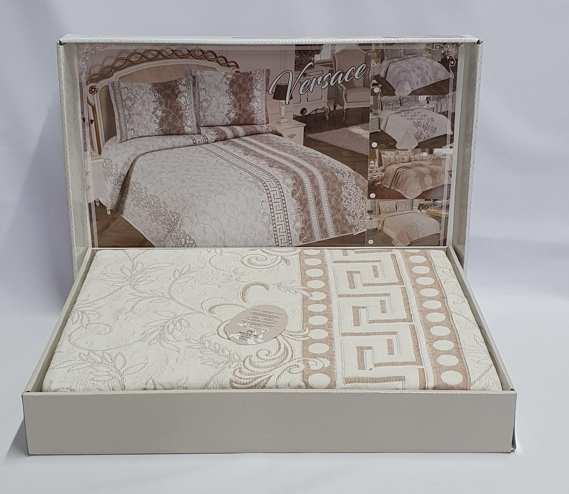 Покривало My Bed Жакард 170x240 з наволочкою Versace Pudra (07MB04170240N03)