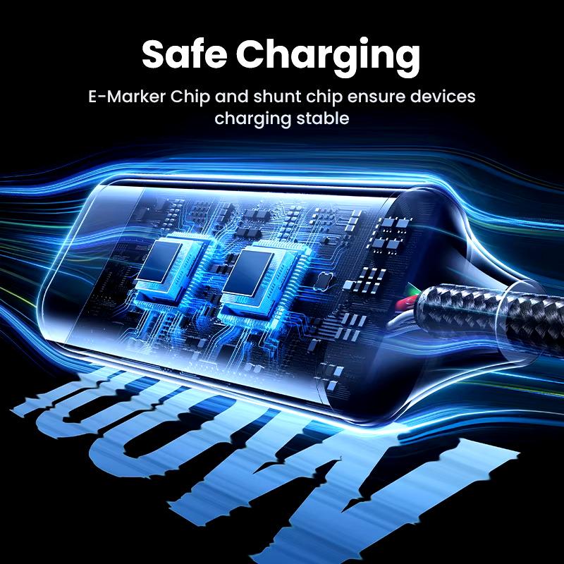Кабель для быстрой зарядки 2в1 UGREEN US561 Type-C на 2 Type-C Universal PD 100W 5A 1,5 м Gray (35087) - фото 5