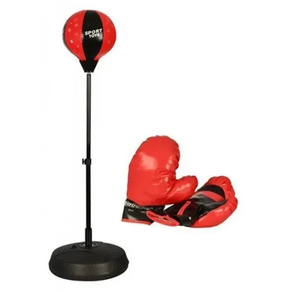 Груша боксерская Sport Set MS0331 на стойке регулируемая 90–110 см с перчатками Красно-черный (151-98-MS0331) Груша боксерская Sport Set MS0331 на стойке регулируемая 90–110 см с перчатками Красно-черный (151-98-MS0331)