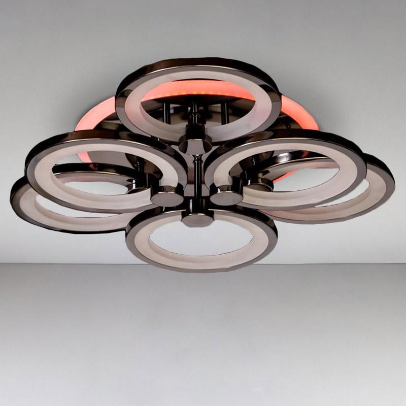 Люстра LED Light House DS-14605/3+3BHR LED 3color dimmer с диммером и LED подсветкой 115W Черный хром