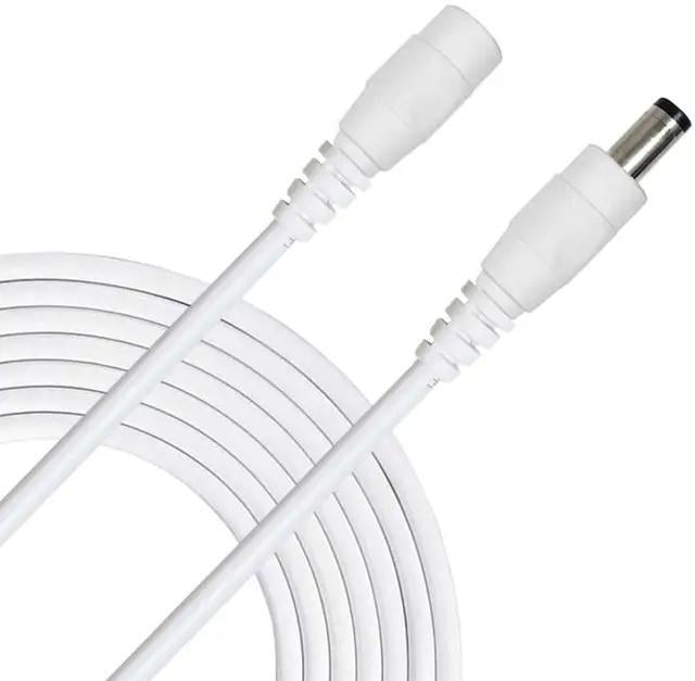 Кабель удлинитель Power Extension Cable для IP-камеры/роутера/медиаконвертера/бесперебойника 20 м 12V DC12V 5,5x2,1 мм папа-мама Белый (383)
