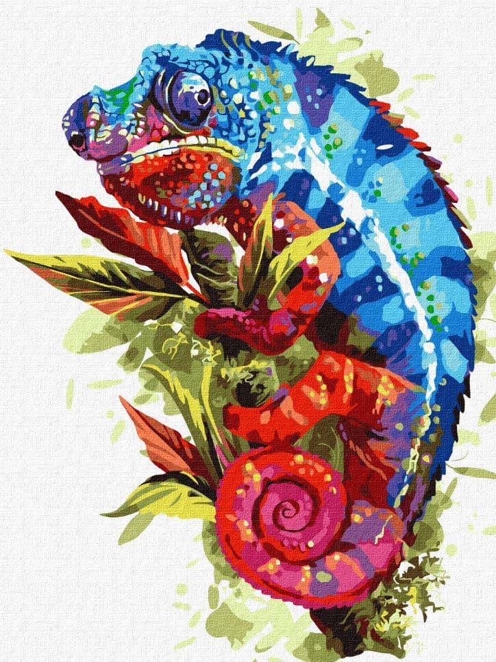 Картина по номерам Идейка КН4467 Яркий хамелеон 30х40 см (L067469)