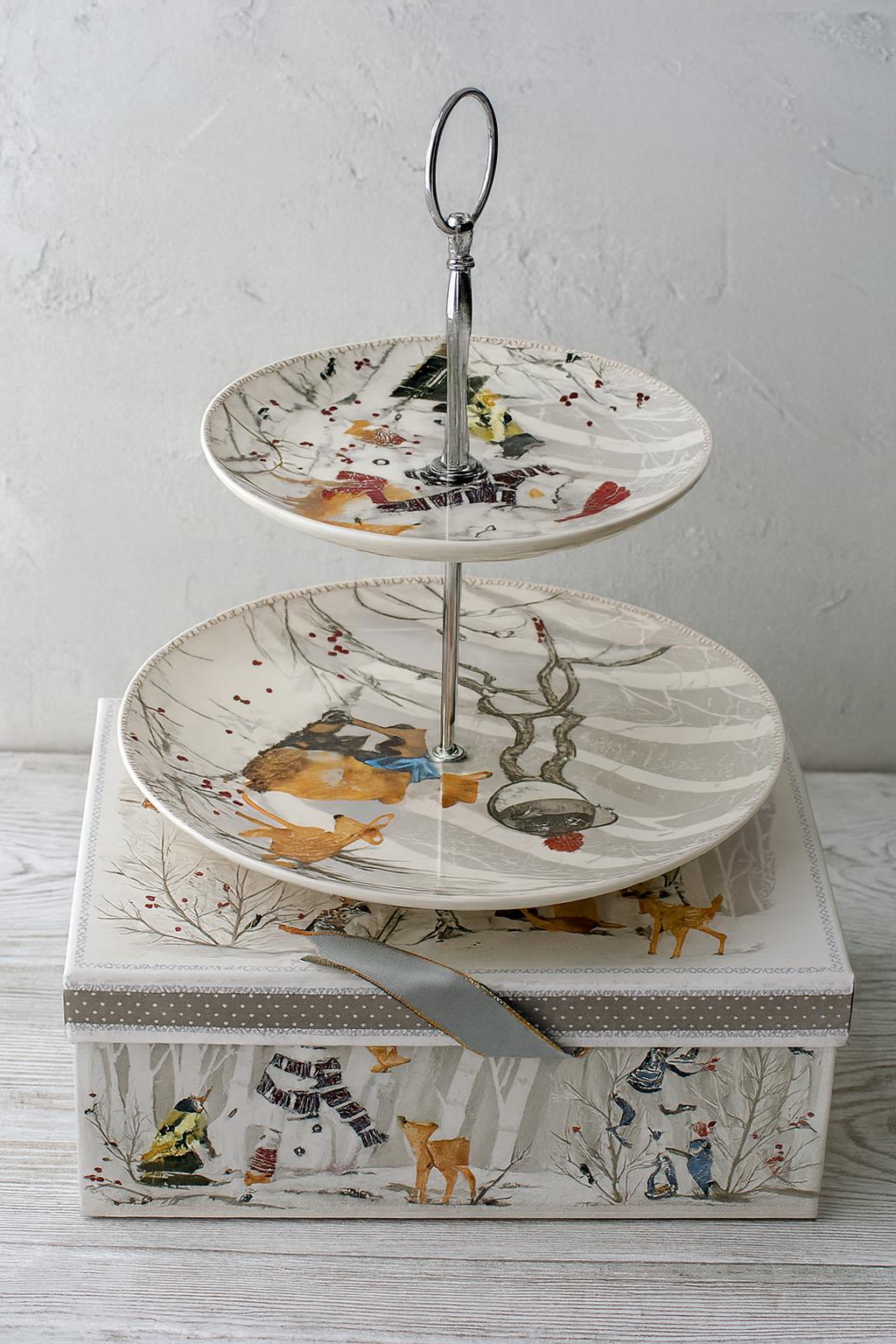 Фруктовница новогодняя R36263 Snowman's friends 2 яр 15,5/23 см