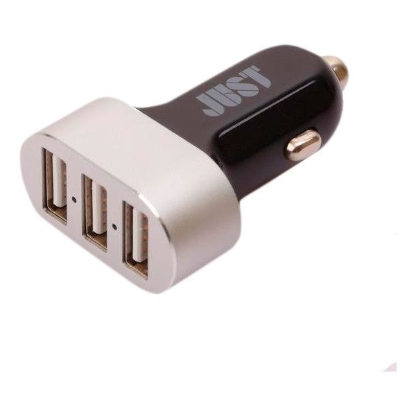 Зарядка Just Evo Trio USB Car Charger Black/Silver (CCHRGR-V-BLCK)