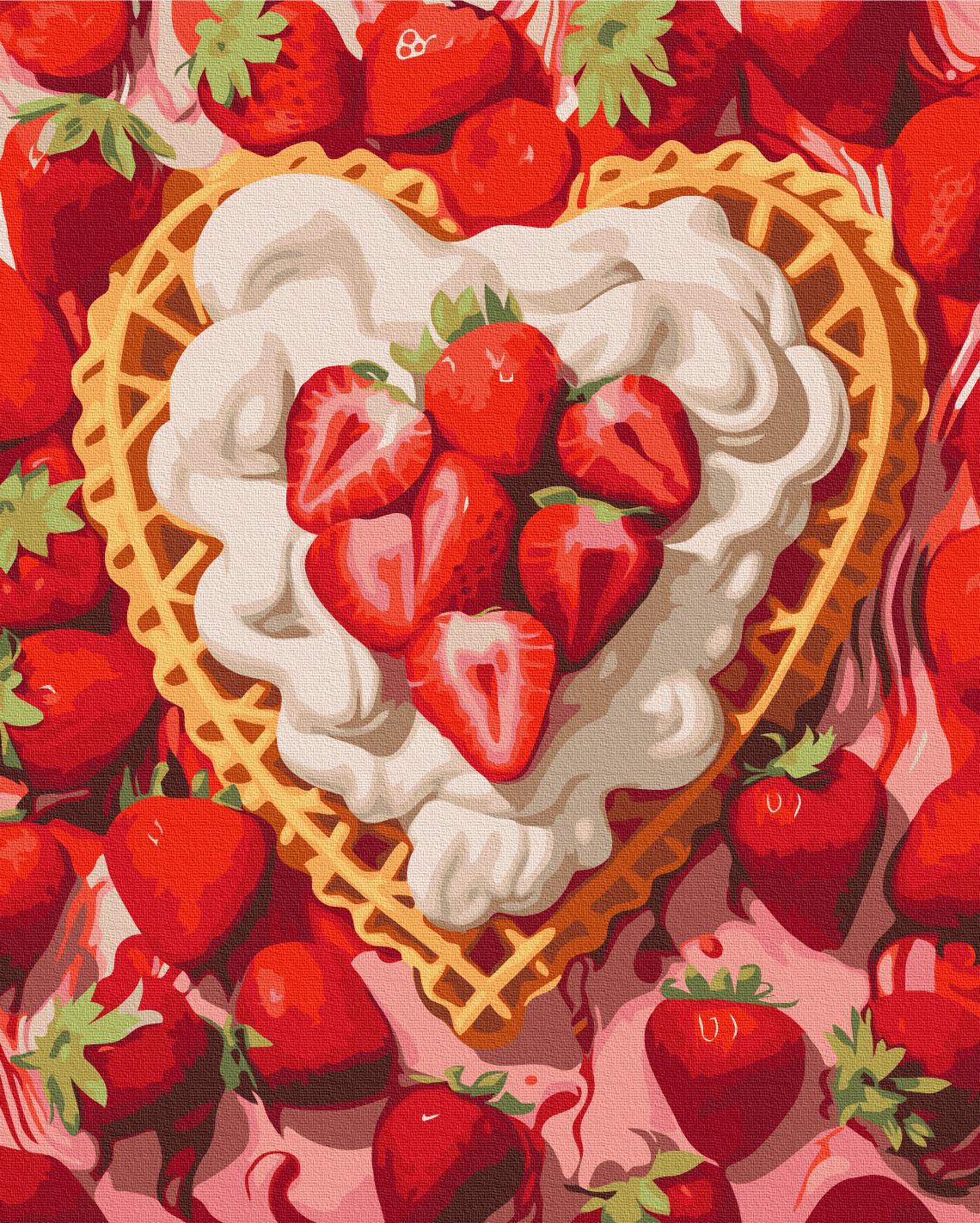 Картина за номерами Brushme Полуниця зі вершками 40x50 см (BS53888)