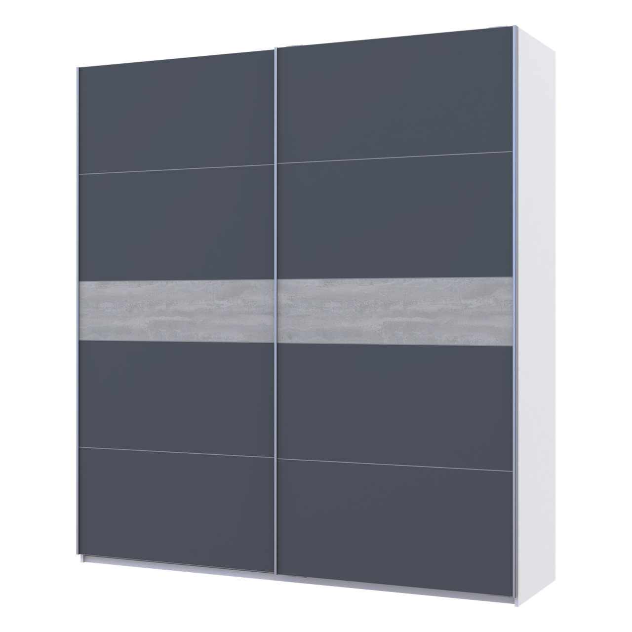 Шкаф-купе двухдверный Doros G-Caiser 220х60х240 см Белый/Графит/Бетон (DRS-011224)