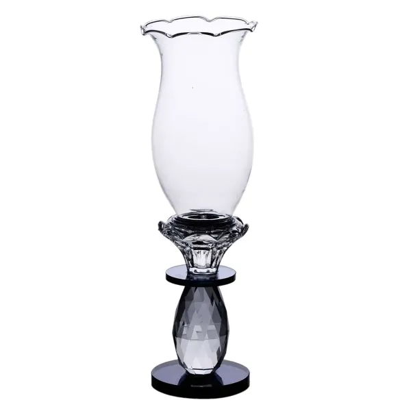 Свічник декоративний Fantasy скляний 25,5 см Прозорий/Чорний - фото 1