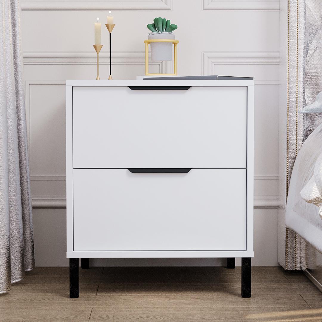 Тумба приліжкова DiPortes Жані JN-011 52/64/50 см Білий матовий (01291)
