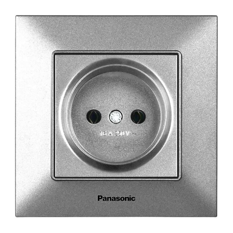 Розетка Panasonic Arkedia Slim одинарная Серебряный (23830996)