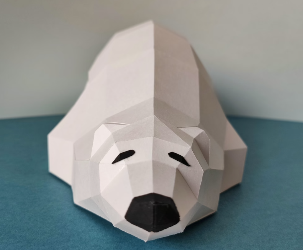 Паперкрафт модель Papercraft ведмідь Білий - фото 3