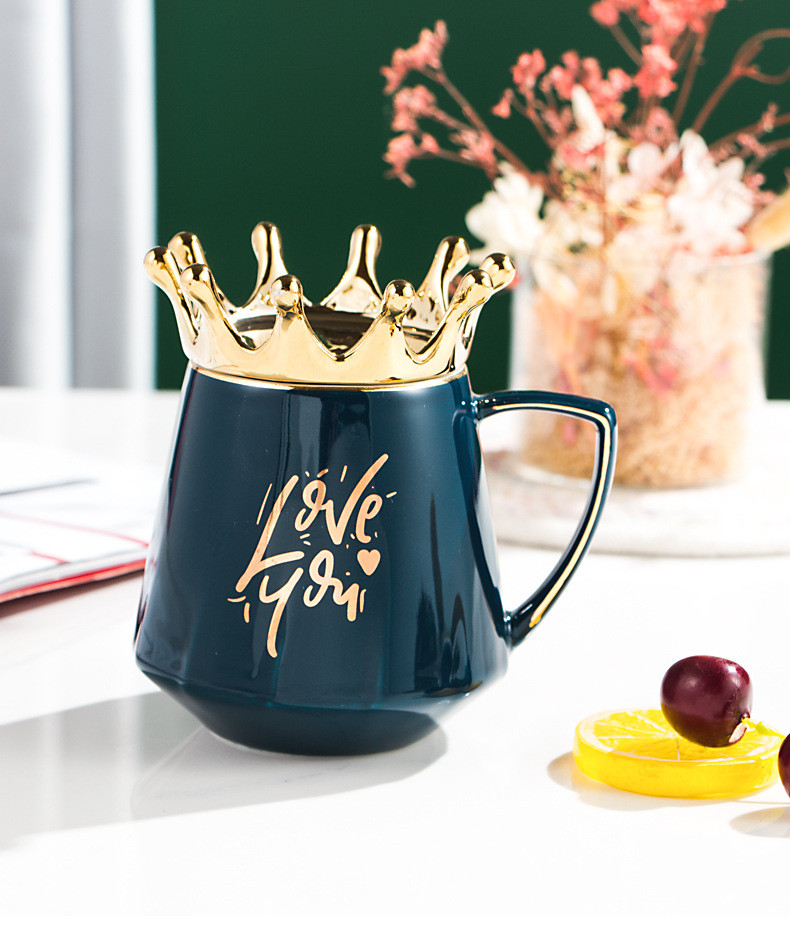 Чашка заварювальна з ложкою Love You 6823 350 мл Синій (4361011)