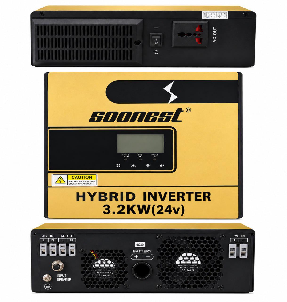 Инвертор гибридный Soonest 3,2 кВт 24 В (IS-3200-24)