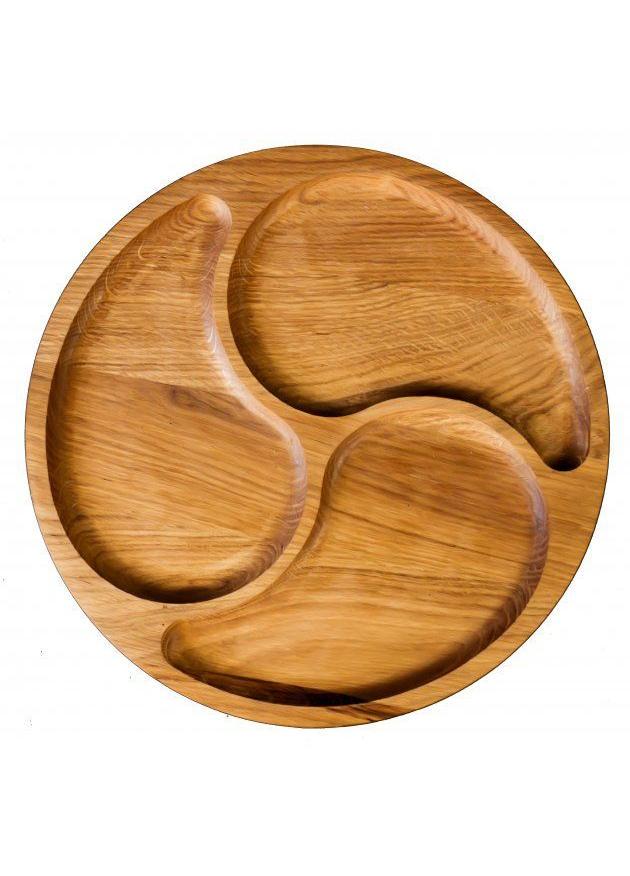 Менажница Krauzer круглая 3 секции дерево 30 см (9985017)