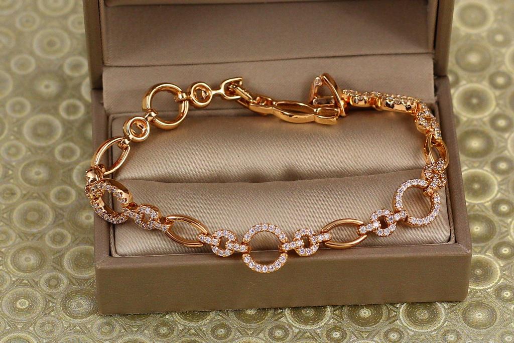 Браслет Xuping Jewelry Стыковка кругов 17 см Золотистый (28165129)