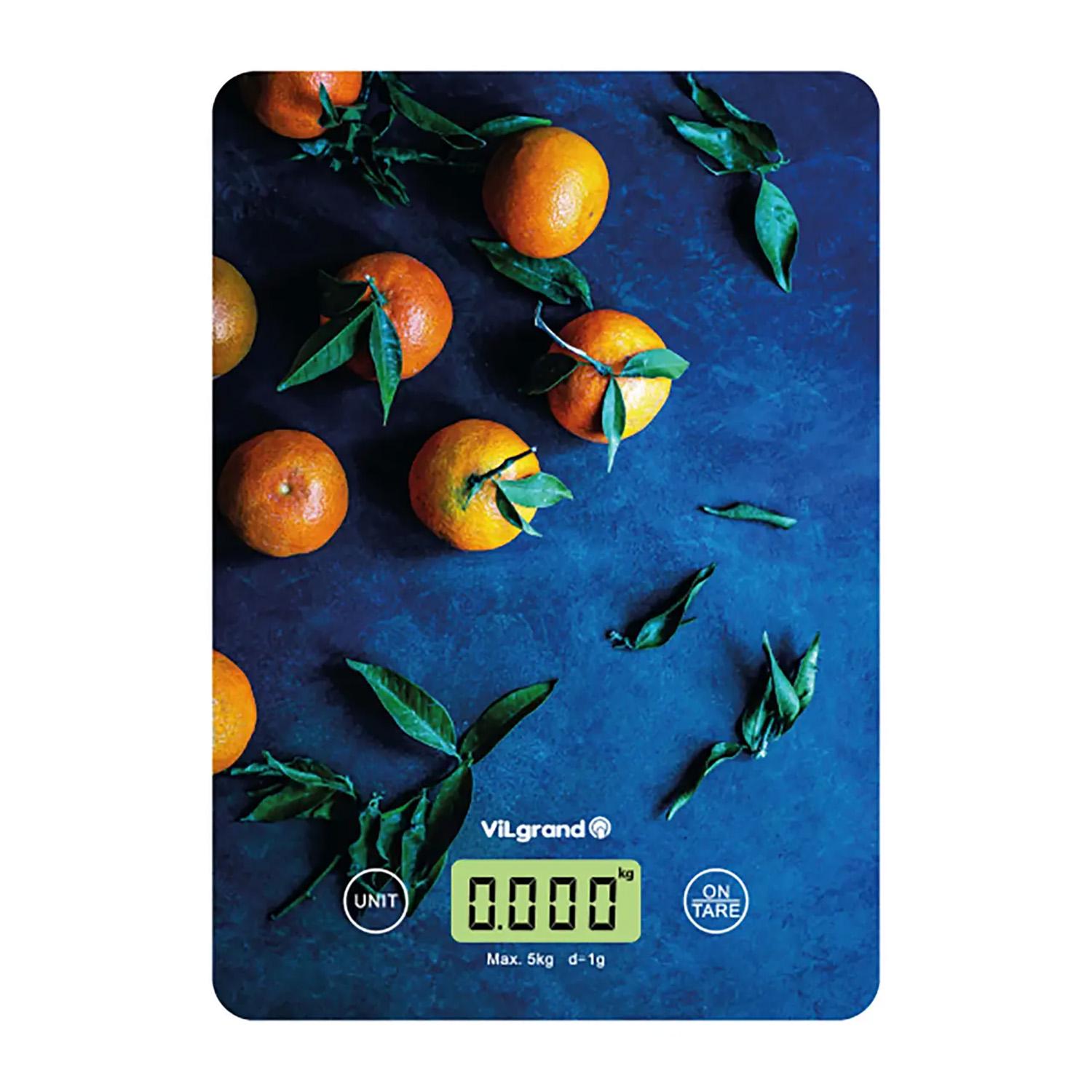 Весы кухонные электронные ViLgrand мадарин до 5 кг (VKS-527_ORANGE)