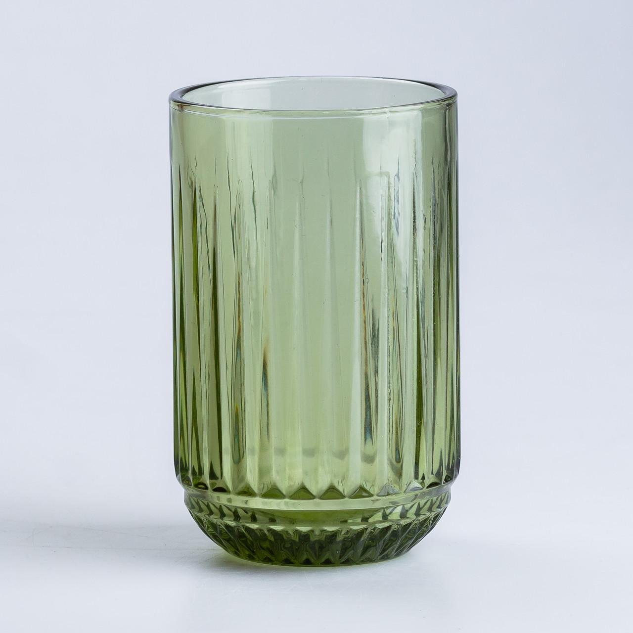 Набор стаканов из толстого стекла 6 шт. по 450 мл Зеленый - фото 2