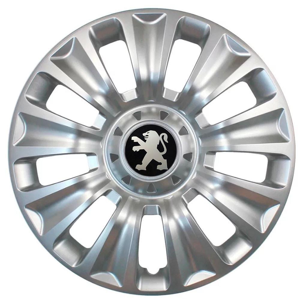 Колпаки SJS R16 с логотипом Peugeot 424 4 шт. Серебристый (2654555419)