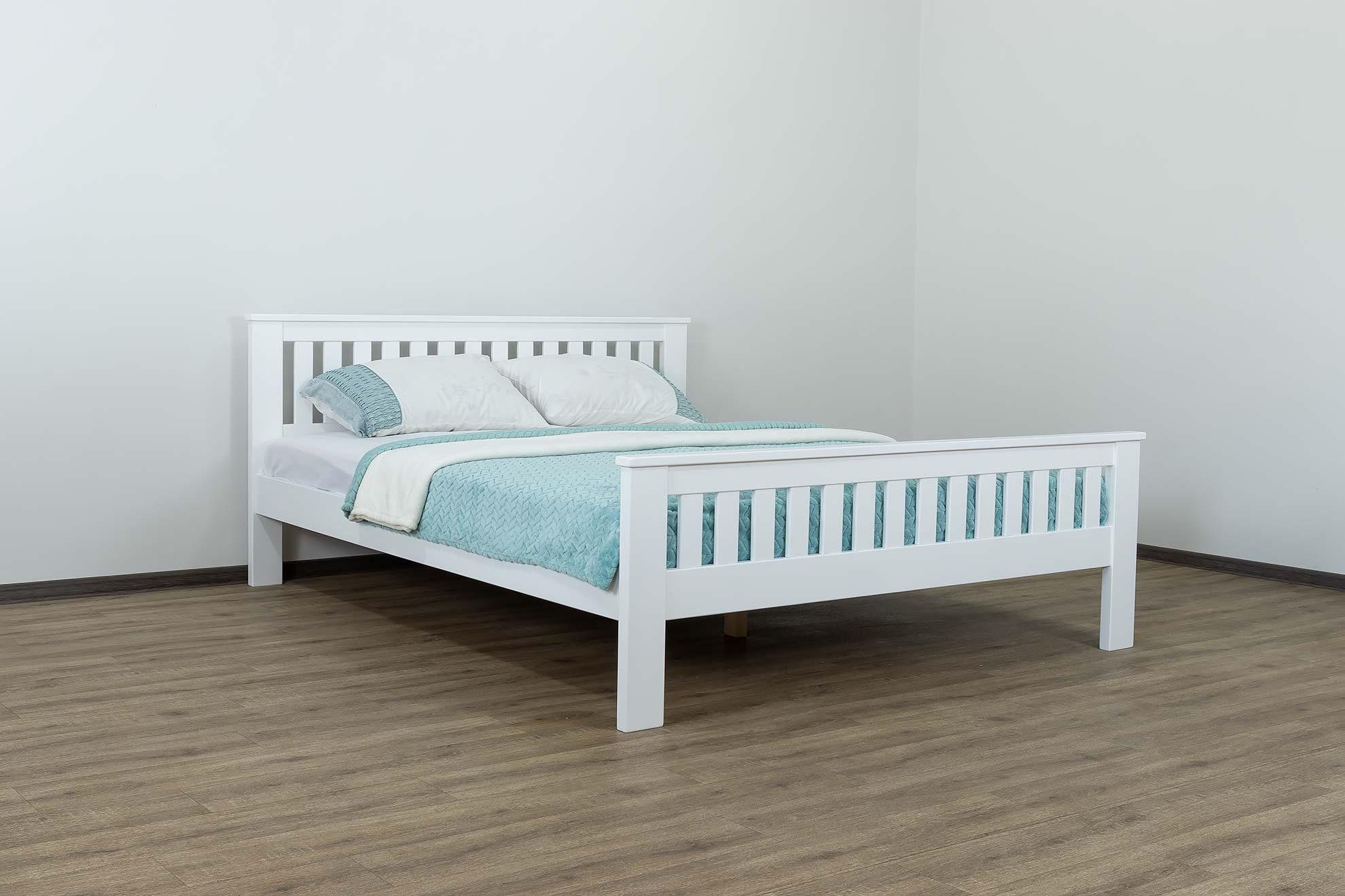 Кровать классическая полуторная Дримка Жасмин массива бука покрытие лак 120х200 см Белый (49873)