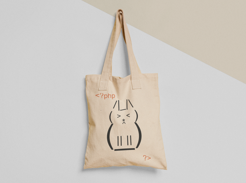 Эко-сумка шоппер с принтом Графический котик 38х40 см Бежевый (ПН22-Т)