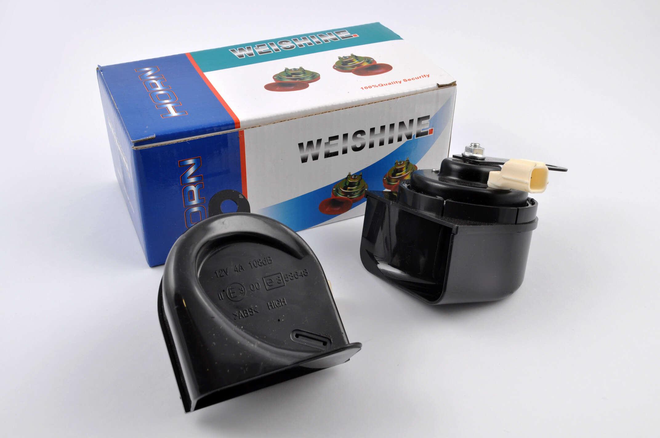 Сигналы пара улитка 12V крепление WEISHINE Черный (S-1064)