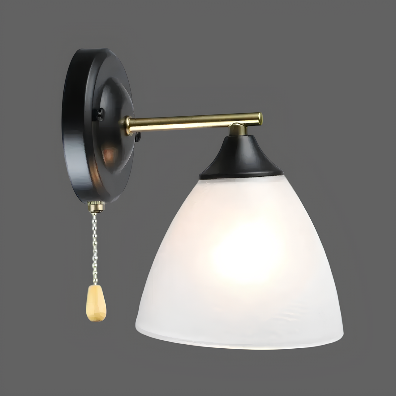 Бра Valeso с плафоном круглой формы под лампу Е27 Черный/Медный (A4410/1W)