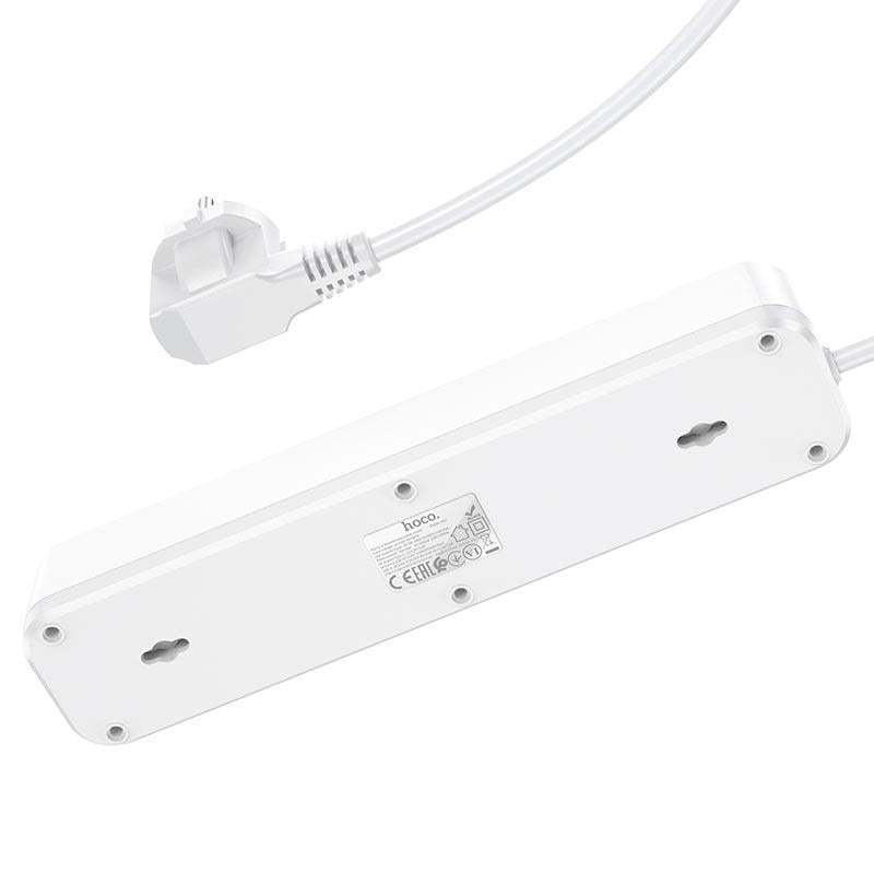 Подовжувач Hoco NS1 Aura 4-bit PD 20W 2xUSB+Type-C White (69974) - фото 3