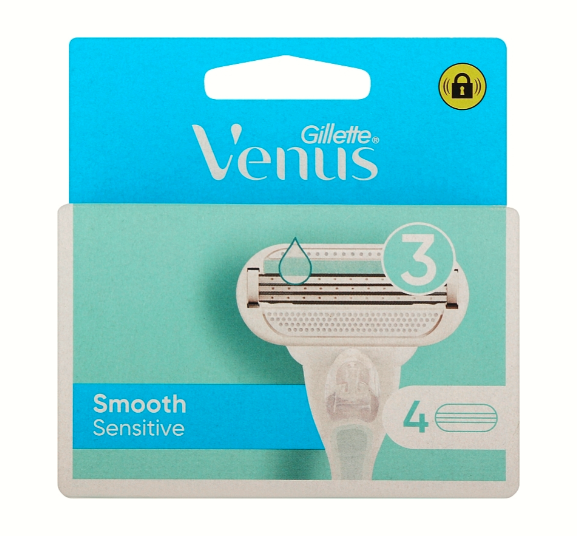 Картриджі змінні для гоління жіночі Gillette Venus Smooth Sensitive 4 шт. (12842777) - фото 2