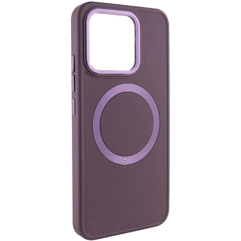 Противоударный TPU чехол Bonbon Metal Style with MagSafe для Xiaomi Redmi Note 13 Pro 4G / Poco M6 Pro 4G Бордовый / Plum