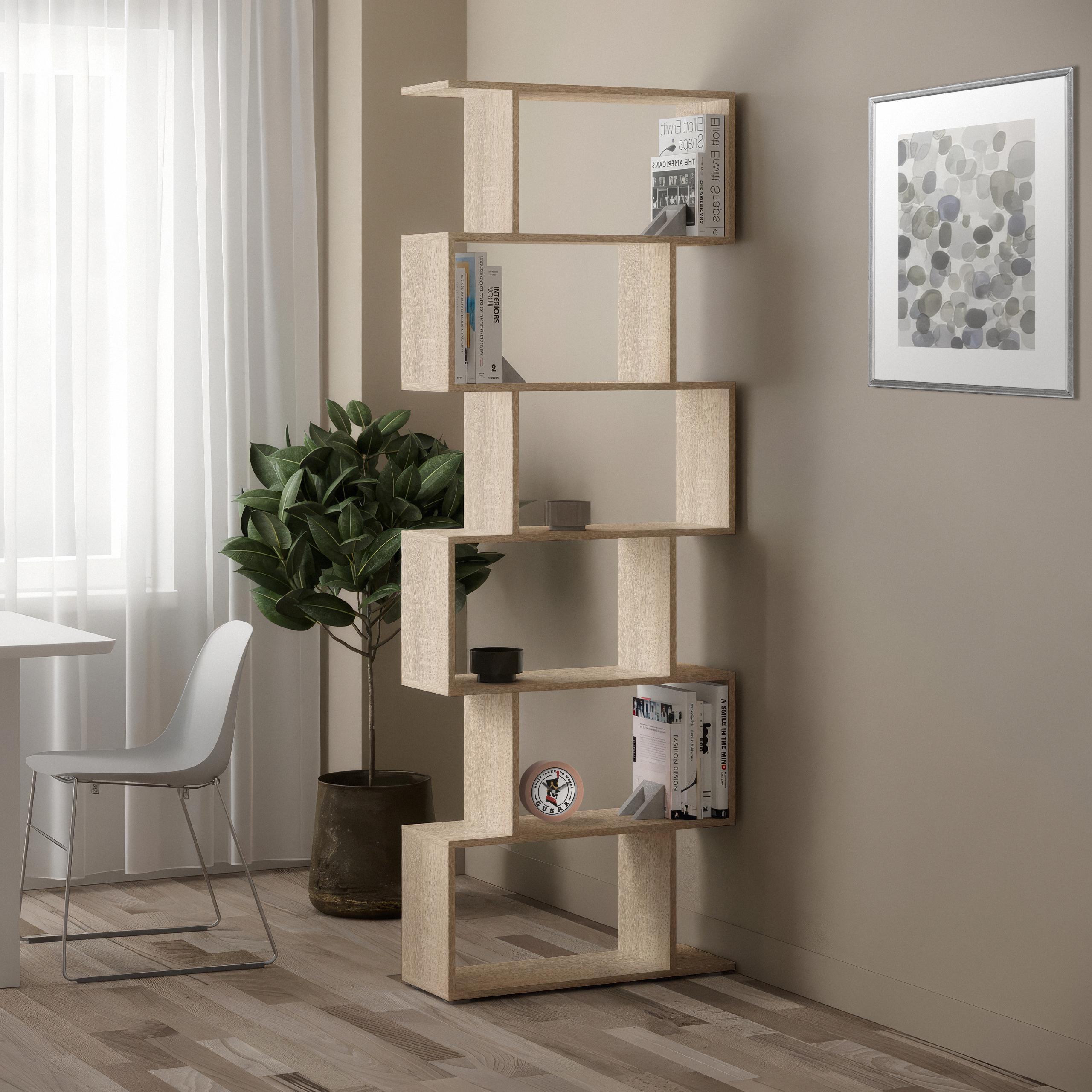 Стеллаж для книг и декора на 6 ячеек GT-56 700х238х1920 мм Дуб Сонома Стеллаж для книг и декора на 6 ячеек GT-56 700х238х1920 мм Дуб Сонома