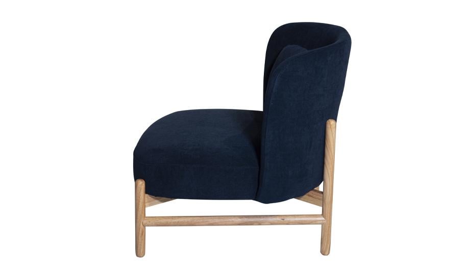 Кресло Вуди массив дерева сиденье ткань 830x820x790 мм Синий - фото 4