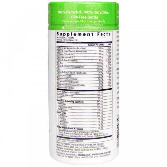 В комплекс Rainbow Light Complete B-Complex Food Based Formula 90 Tabs - фото 2