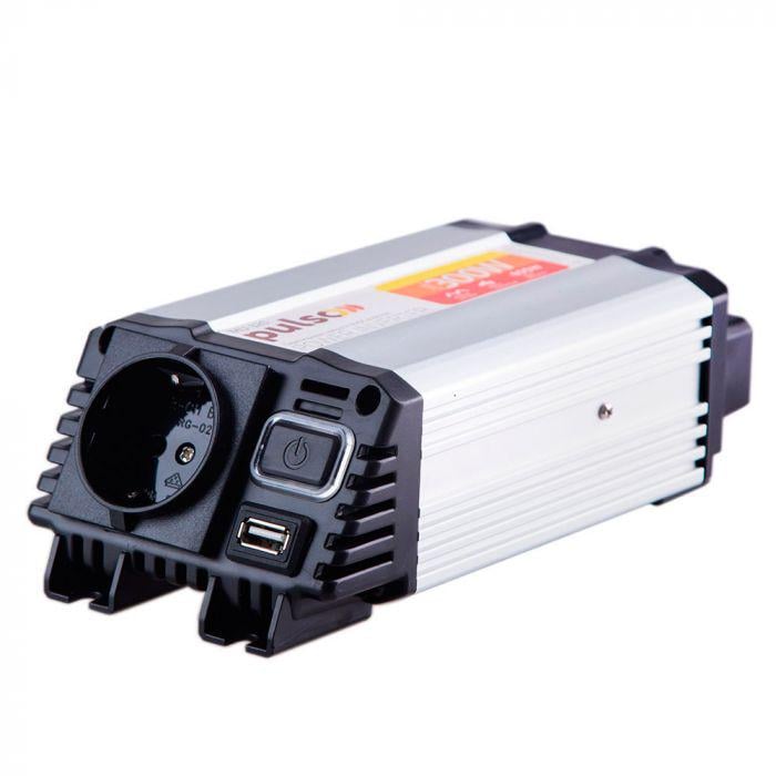 Автомобильный инвертор Pulso IMU-320 12V-220V/300W/USB-5VDC2.0A модифицированный синус/прикуриватель/клеммы (29597463)