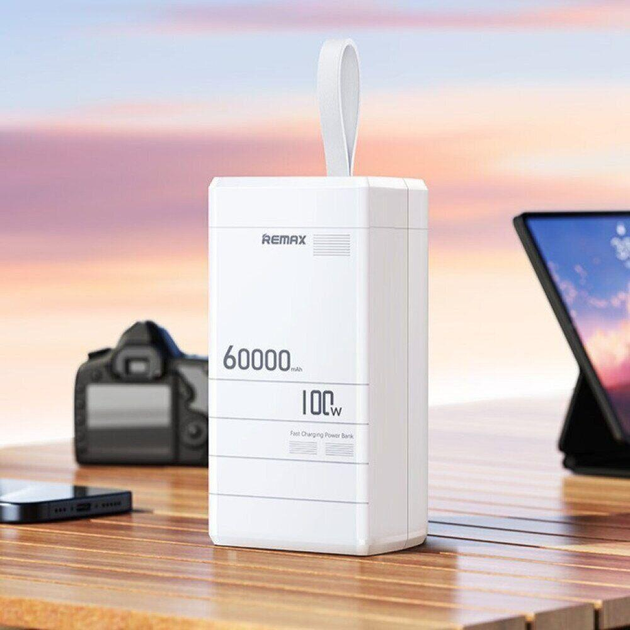 Повербанк Remax RPP-650 Quick Charge із швидкою зарядкою 100 W 60000 mAh Білий (25147810) - фото 2