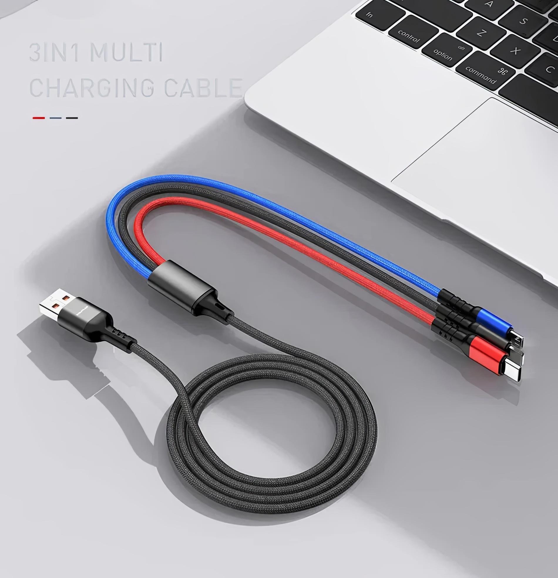 Кабель для зарядки телефона Awei CL-971 3в1 lightning/Micro usb/Type c (1010610-Other) - фото 5