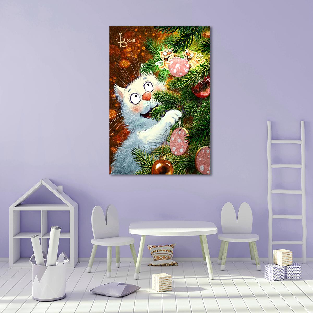 Модульная картина Лакомство на елке 1 модуль 50x75 см