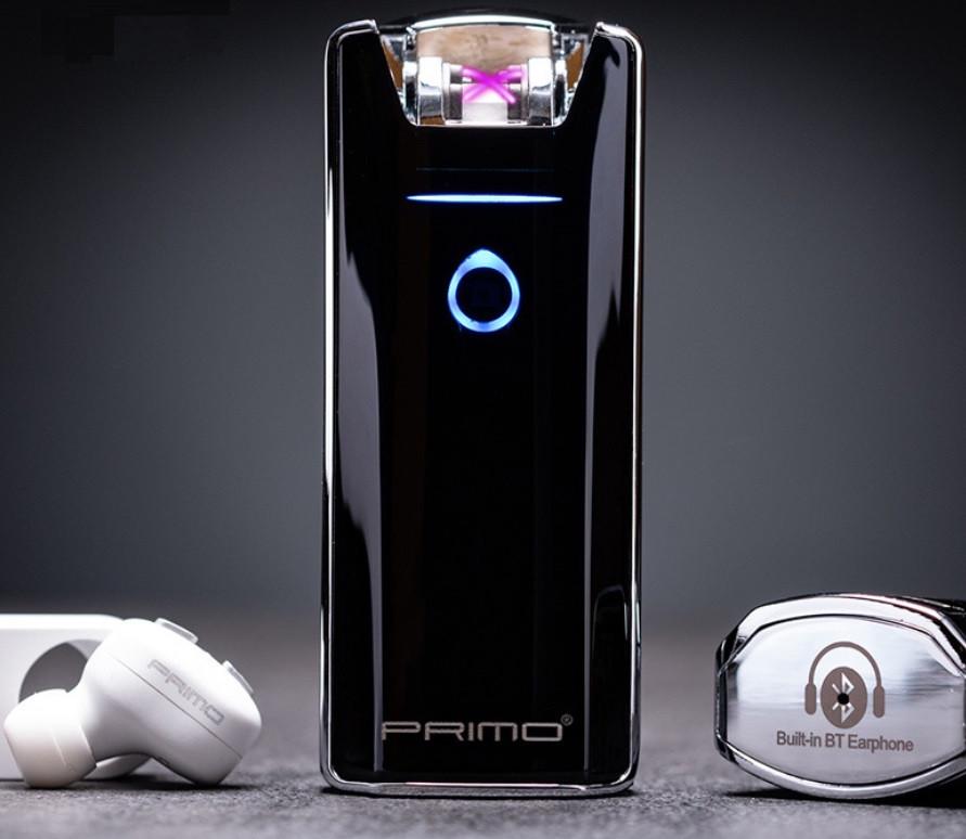 Зажигалка PRIMO 1801 электронная аккумуляторная USB с наушниками Черный/Золотистый (SUN5616)