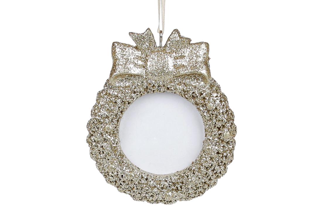 Елочное украшение Фоторамка с бантом BonaDi (829-330)