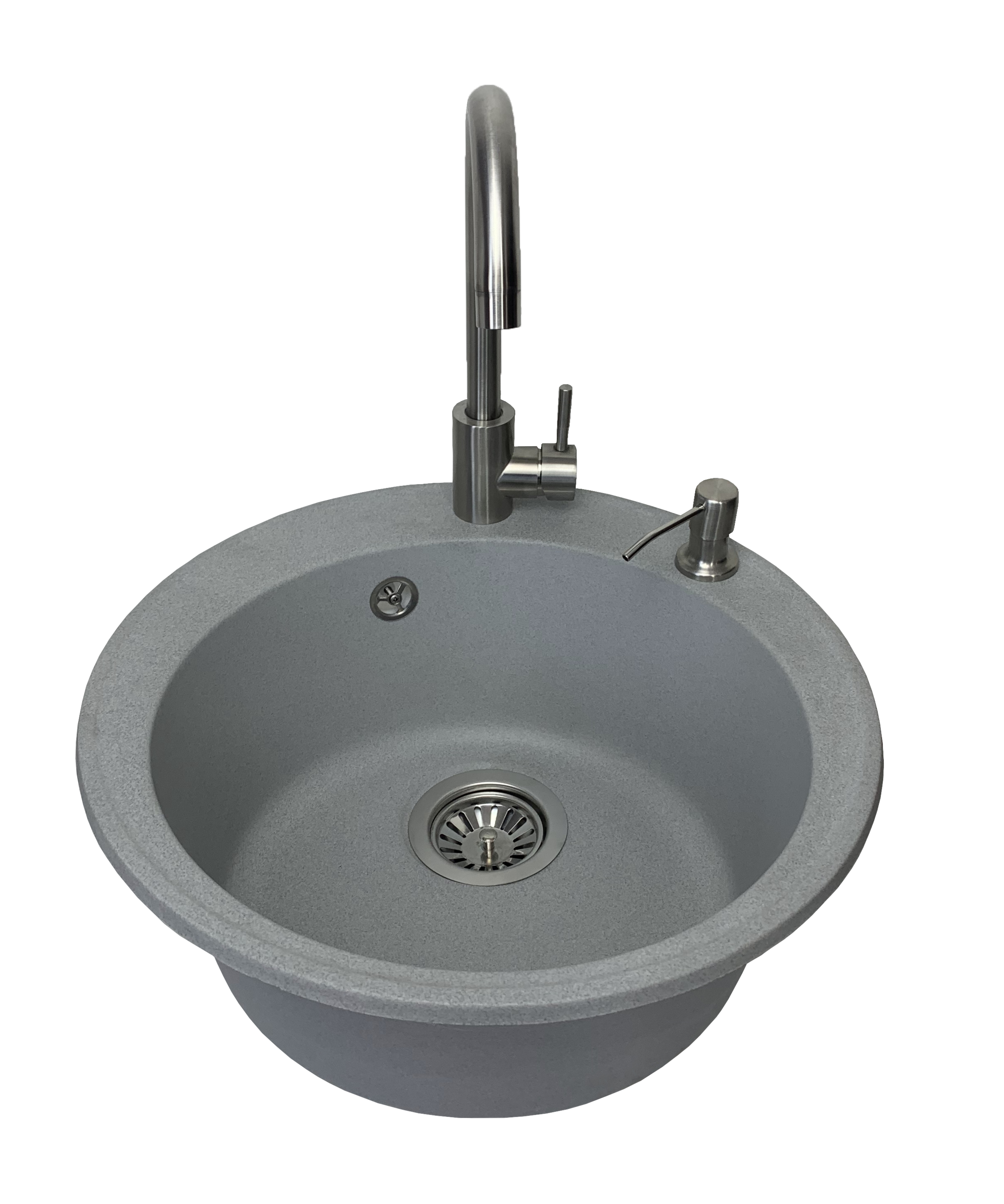 Мийка кухонна Vector Ola 47 см + змішувач/дозатор/сифон Сірий