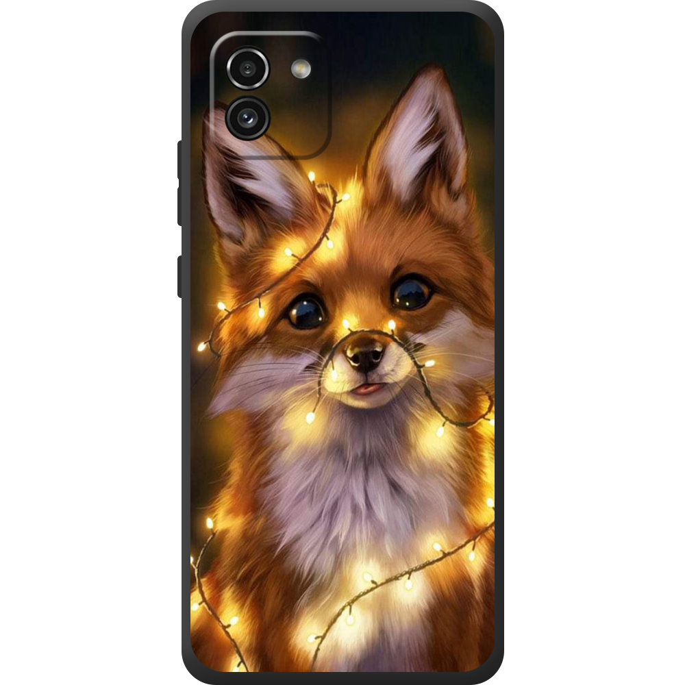 Чохол  BoxFace Samsung Galaxy A03 (A035) Різдвяна Лисичка Чорний силікон (44031-up2399-44507)