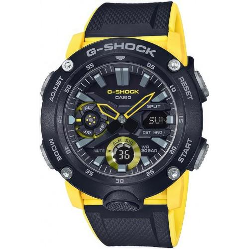 Наручные часы мужские Casio GA-2000-1A9ER G-Shock карбон Желтый (14608046) - фото 1