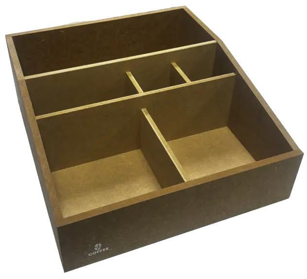 Барный органайзер деревянный VD Standart для крышек стаканчиков/салфеток/трубочек 6 секций Коричневый (1912)